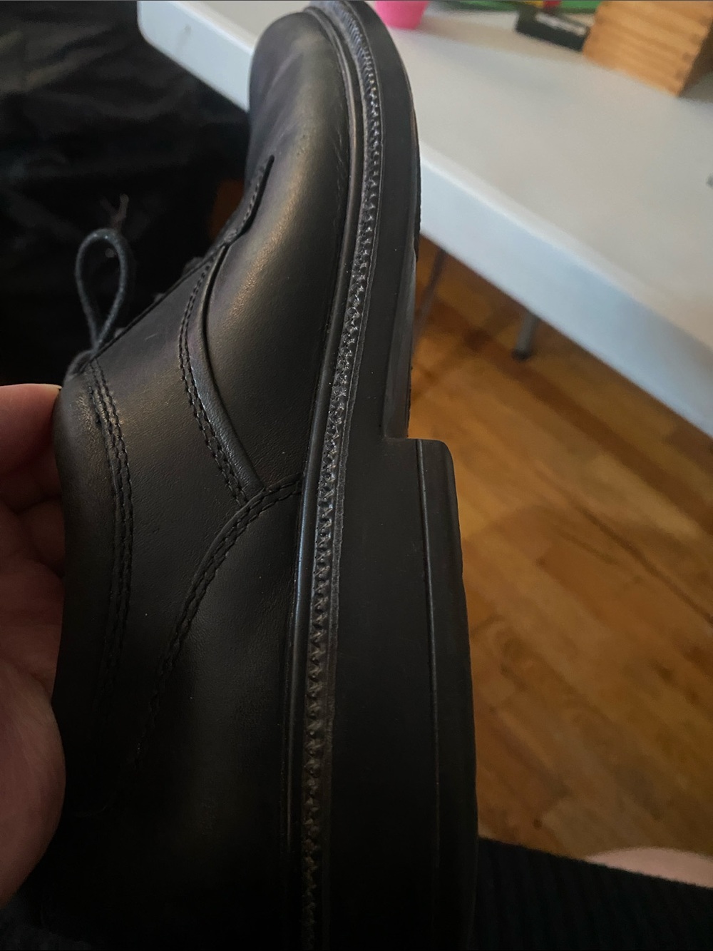 Hush Puppies Black Leather Lace-Up Derbys